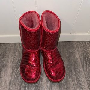 Red Sparkly Uggs boots